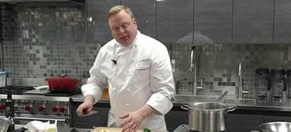 A chef making food